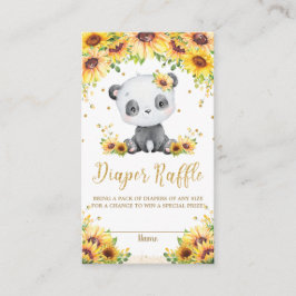 Panda Bear Sunblomma Baby Shower Raffle Tilläggskort