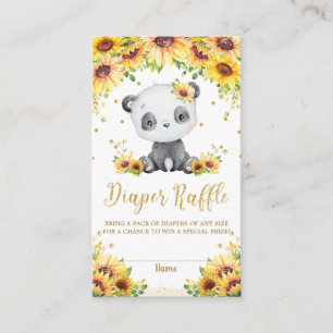 Panda Bear Sunblomma Baby Shower Raffle Tilläggskort