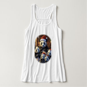 Panda Bear t-shirts Linne Med Racerback