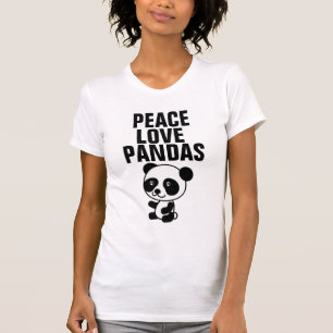Panda Bear T-shirts, Peace Kärlek T Shirt