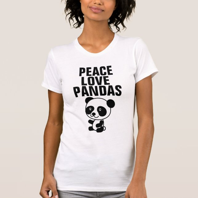Panda Bear T-shirts, Peace Kärlek T Shirt (Framsida)