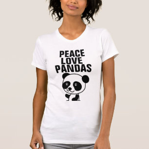 Panda Bear T-shirts, Peace Kärlek T-shirt