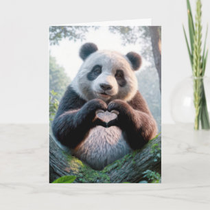 Panda Bear Tassar i hjärtformen på födelsedagen Kort