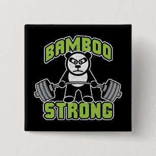 Panda Bear Tecknad - Bamboo Strong - Deadlift Knapp