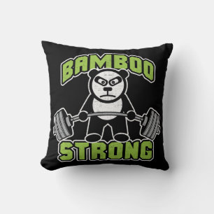 Panda Bear Tecknad - Bamboo Strong - Deadlift Kudde