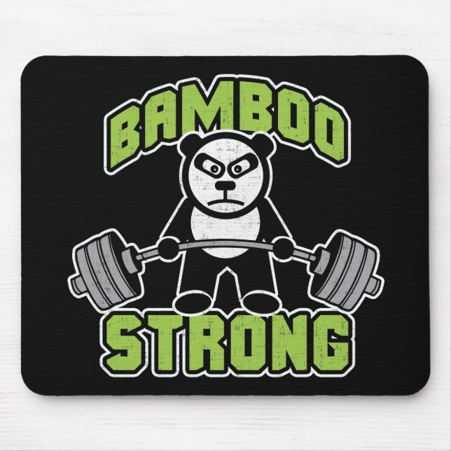 Panda Bear Tecknad - Bamboo Strong - Deadlift Musmatta (Framsidan)
