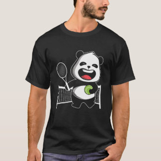 Panda Bear Tennis Player Court Racket Backhand Tra T Shirt