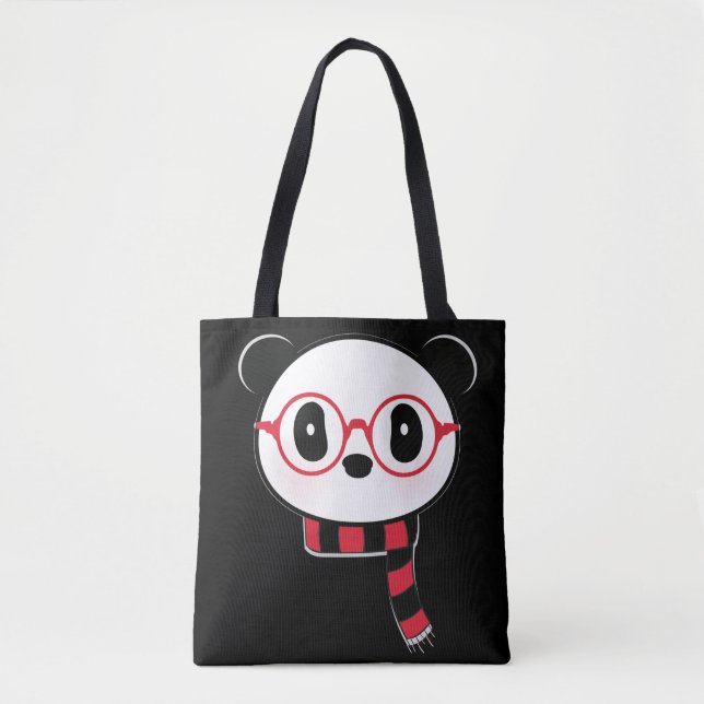 Panda Bear Tote Bag - Leon Panda Bear Tygkasse (Framsida)