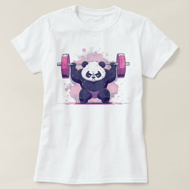 Panda Bear (träning Strong Exercise) T Shirt (Design framsida)
