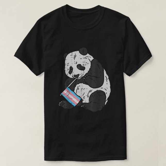 Panda Bear Transgender Flagga Trans Pride HGBT Ani T Shirt (Design framsida)