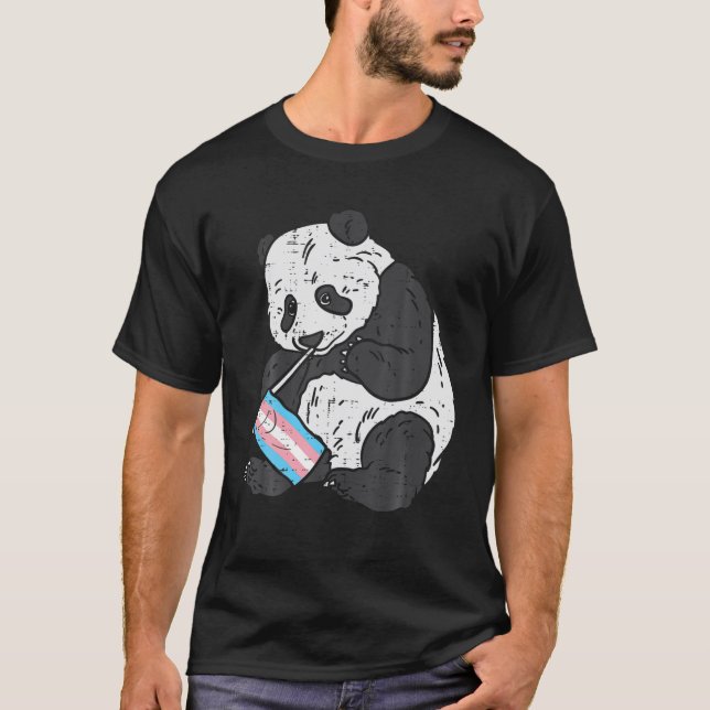 Panda Bear Transgender Flagga Trans Pride HGBT Ani T Shirt (Framsida)