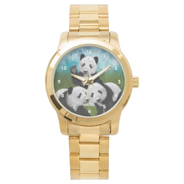 Panda Bear Unge Kärlek Armbandsur (Framsida)