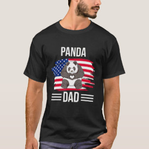 Panda Bear Us Flag 4th Of July  Panda Dad T Shirt