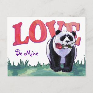 Panda Bear Valentindagen Helg Vykort