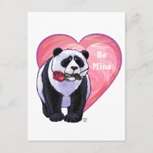 Panda Bear Valentindagen Helg Vykort