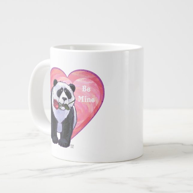 Panda Bear Valentindagen Jumbo Mugg (Framsida vänster)