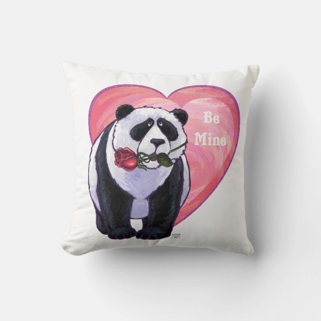 Panda Bear Valentindagen Kudde (Framsida)
