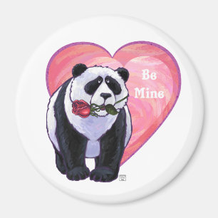 Panda Bear Valentindagen Magnet