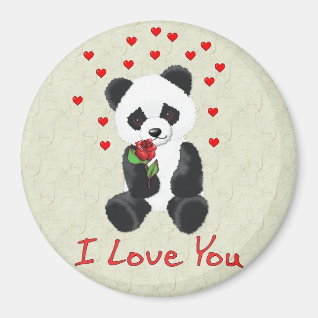 Panda Bear Valentine Magnet (Framsidan)
