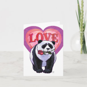 Panda Bear Valentines dag Helgkort