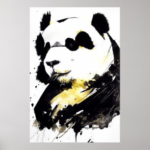 Panda Bear Vild Natature Free Spirit Art Paeing Poster