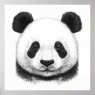 Panda Bear Vild Natur Illustration Art. Poster