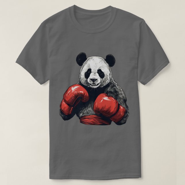 Panda Bear Wearing Boxing Glove Funny Boxing Pre T Shirt (Design framsida)