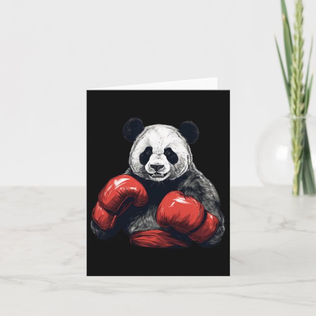 Panda Bear Wearing Boxing Glove - Lårande boxing Kort (Framsida)