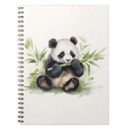 Panda Bear with Bamboo Anteckningsbok