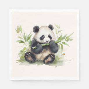 Panda Bear with Bamboo Pappersservett