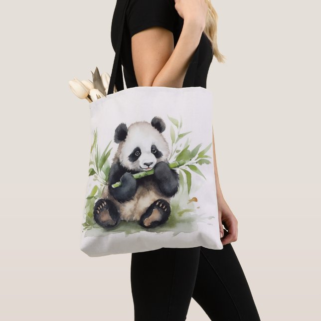 Panda Bear with Bamboo Tygkasse (Närbild)