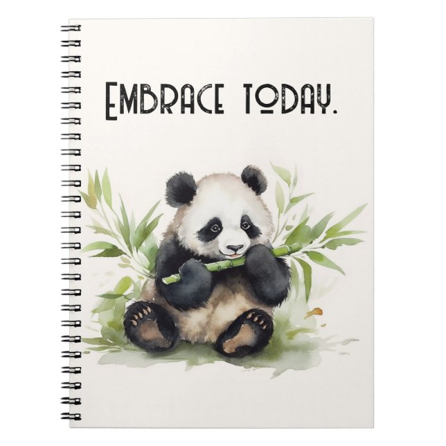Panda Bear with Quote Anteckningsbok (Framsidan)