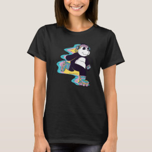 Panda Bear with Roller Skates for Skater and Bear T Shirt
