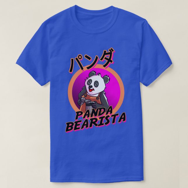 Panda Bearista-kaffebarista-skämt T Shirt (Design framsida)