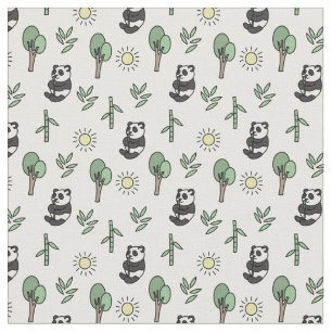 Panda Bears & Bamboo Mönster Tyg