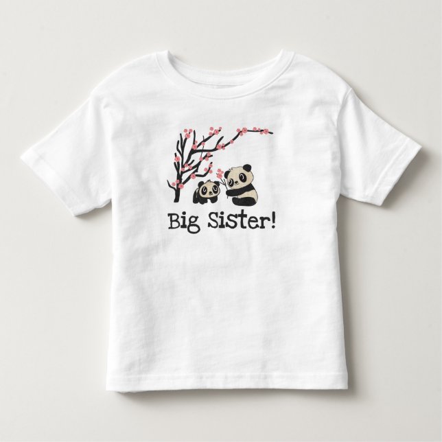 Panda Bears Big Sister T Shirt (Framsida)