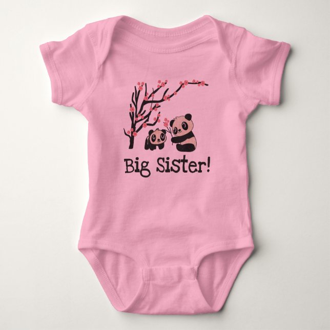 Panda Bears Big Sister T Shirt (Framsida)
