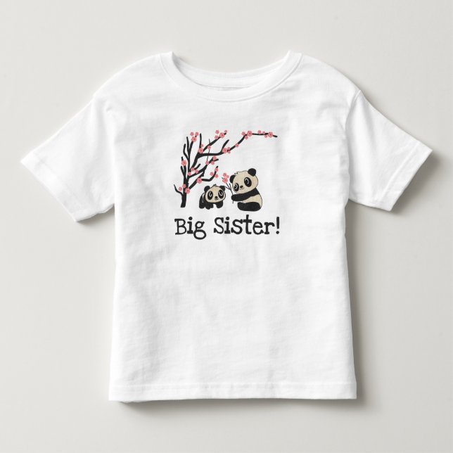 Panda Bears Big Sister Tee Shirt (Framsida)