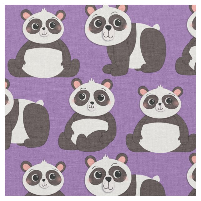 Panda Bears Cute Kids Tyg (Närbild)