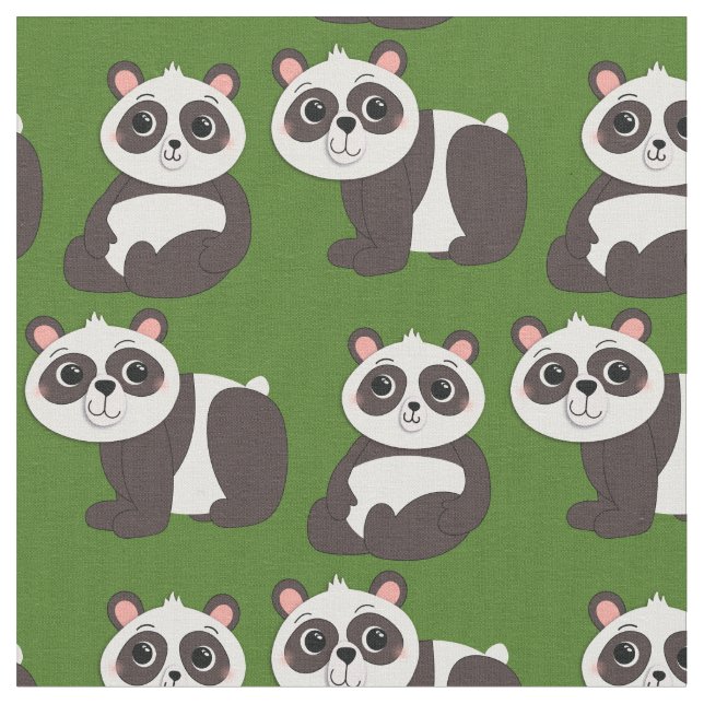Panda Bears Cute Kids Tyg (Närbild)