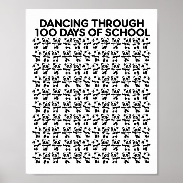 Panda Bears dansar genom 100 dagar med skolmedicin Poster (Framsidan)