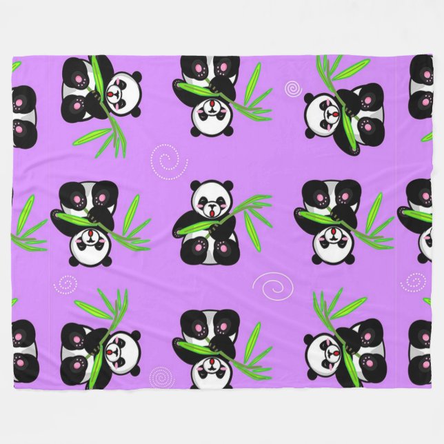 Panda Bears Fleecefilt (Framsidan (Horisontell))