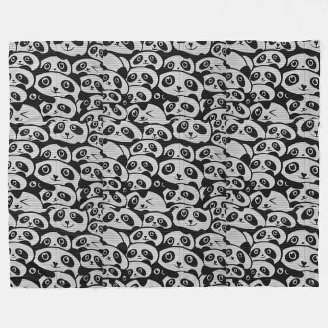 Panda Bears Fleecefilt (Framsidan (Horisontell))
