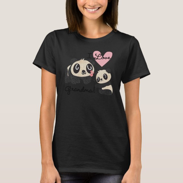 Panda Bears I Kärlek Grandma Tee (Framsida)