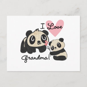 Panda Bears I Kärlek Grandma Vykort