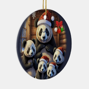 Panda Bears Julgransprydnad Keramik