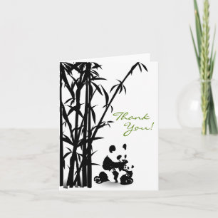 Panda Bears och Bamboo - tack för ditt kort
