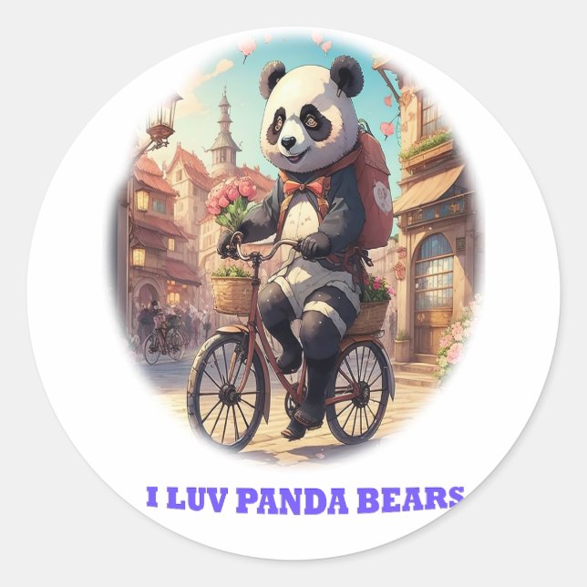 Panda Bears Runt Klistermärke (Framsida)