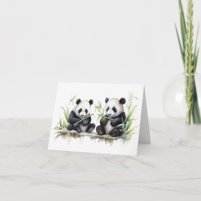 Panda Bears Tack Kort (Framsida)