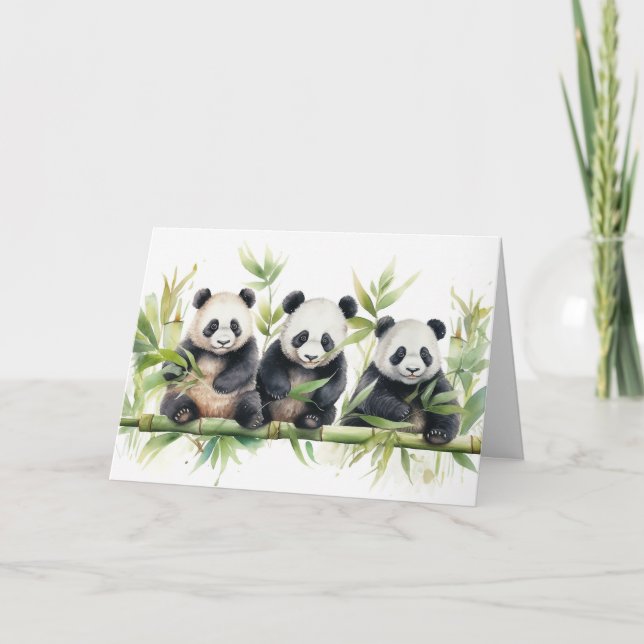 Panda Bears tänker på dig Kort (Framsida)